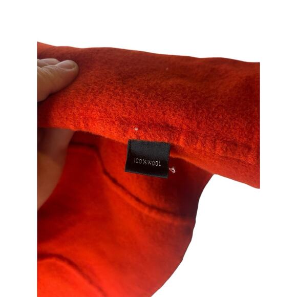 Linda Allard Ellen Tracy‎ Felt Wool Jacket Blazer Open Front Fall Orange Size 8P - Picture 5 of 6